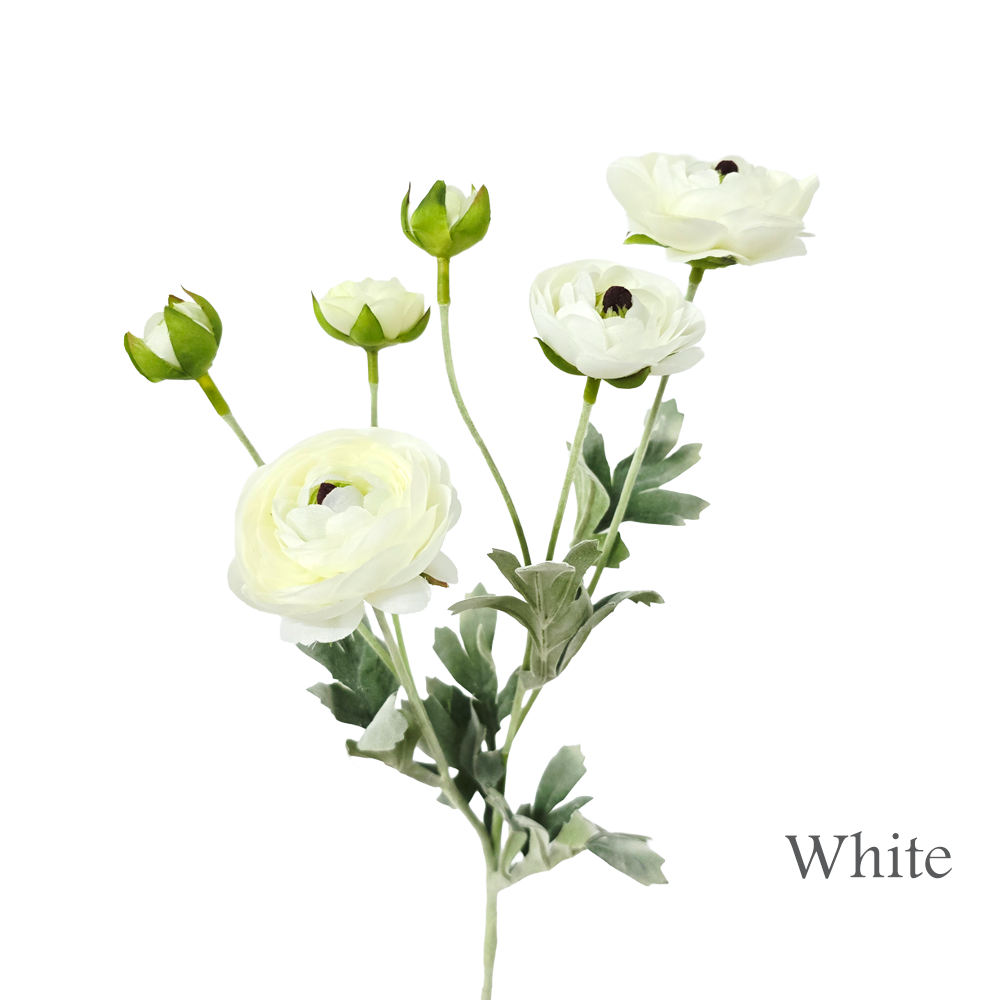 Faux 6 Heads Ranunculus Spray #FF236