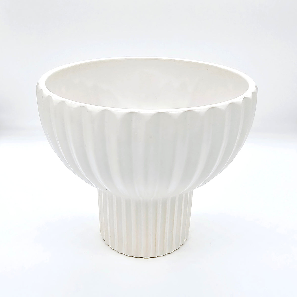 Ribbed Ceramic Flower Vase