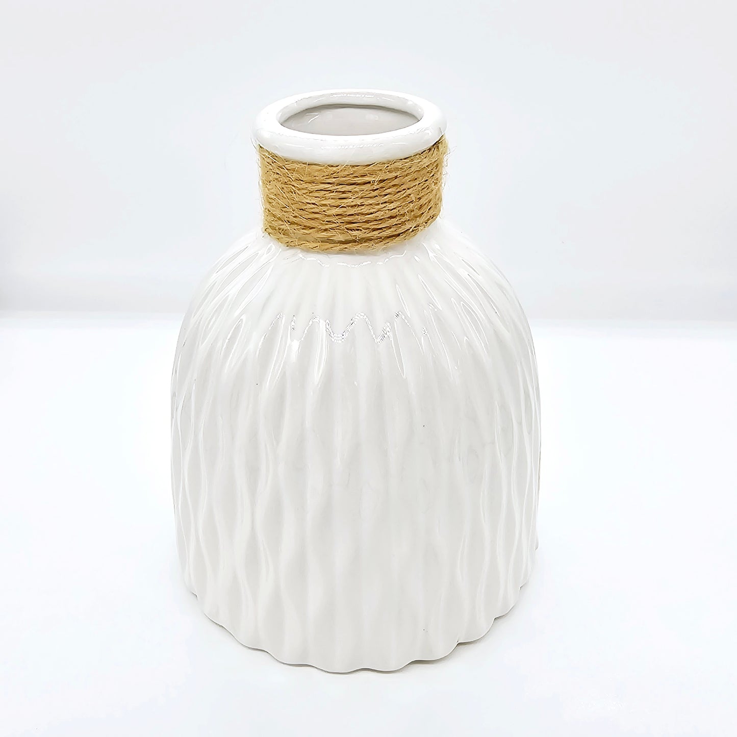 White Ceramic Flower Vase #V1