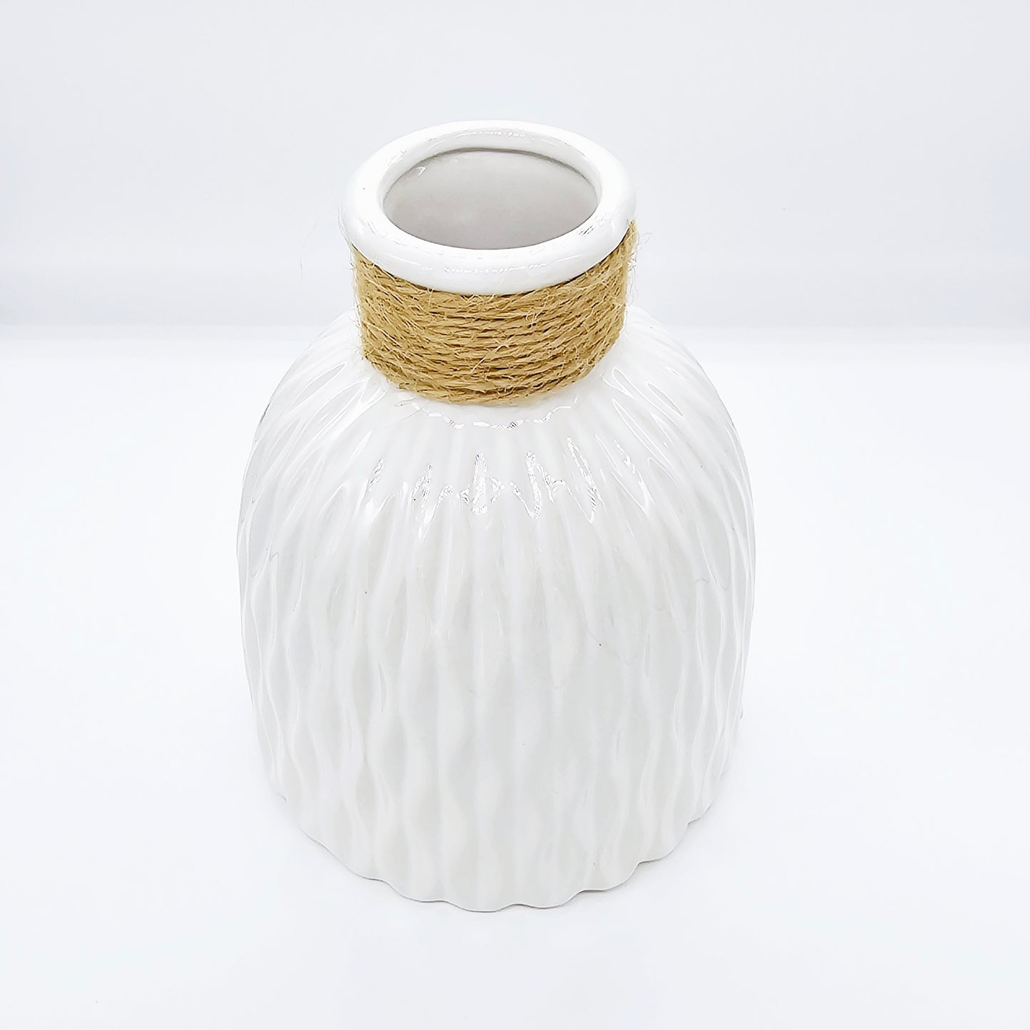 White Ceramic Flower Vase #V1