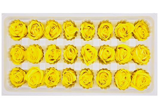 21 Preserved Roses In A Box - Yellow