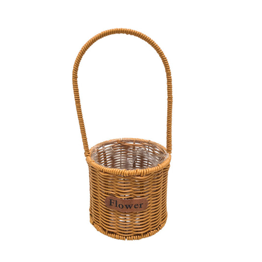 Cylinder Flower Basket with Handle #B10