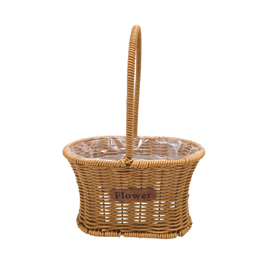 Hourglass Flower Basket with Handle #B11