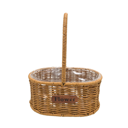 Oval Flower Basket with Handle #B12
