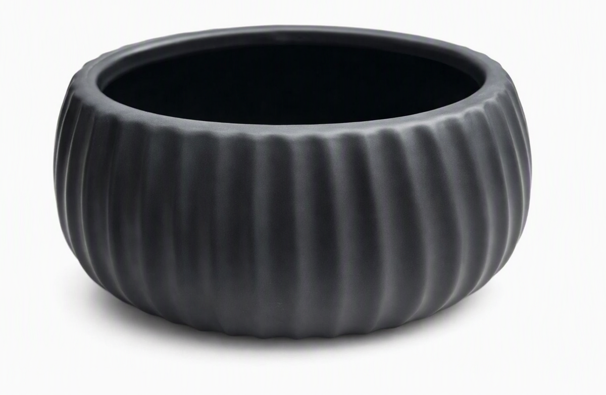 Ceramic Ribbed Bowl Pot #V21