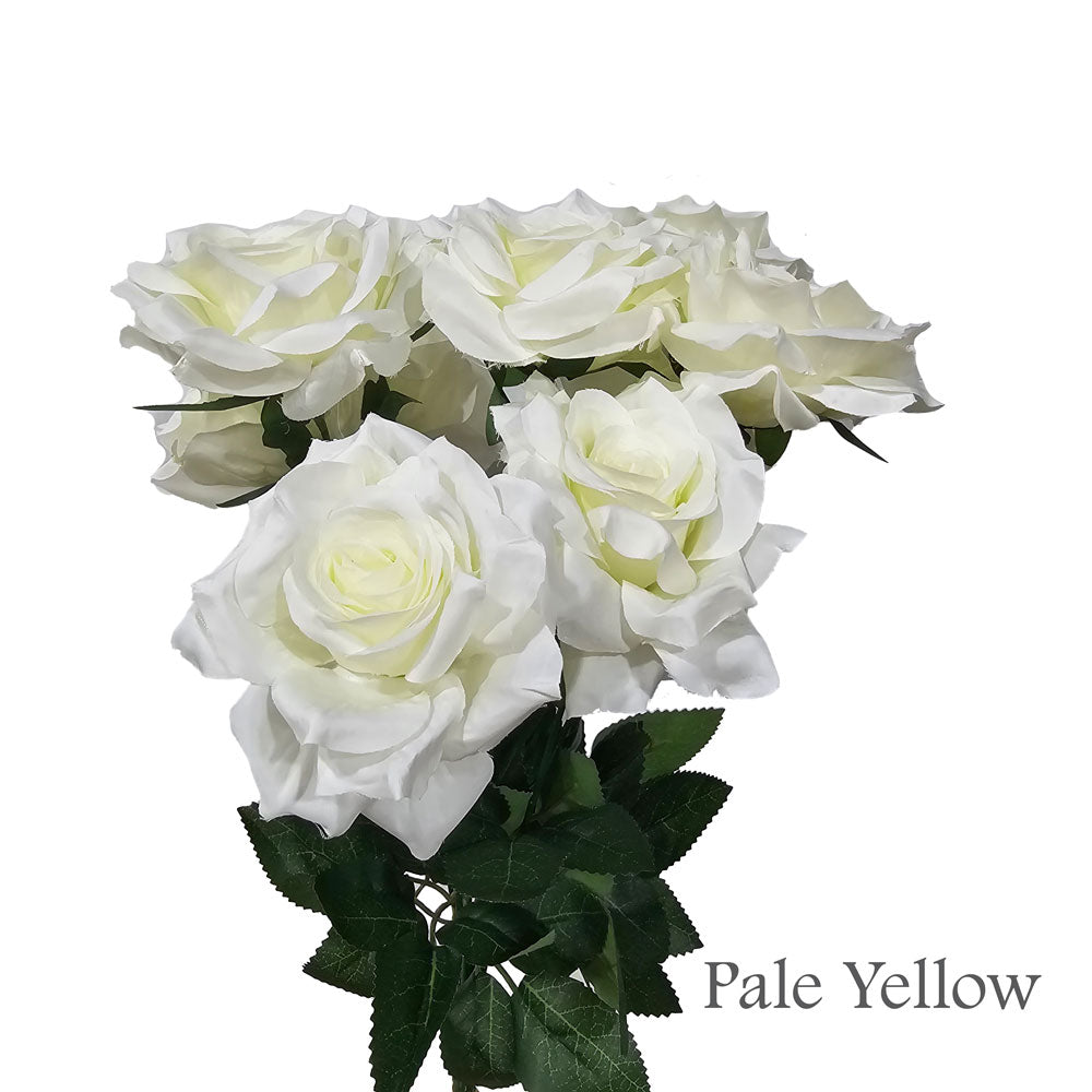 Faux Silk Artificial 9 Heads Diamond Cut Rose Flower #FF114