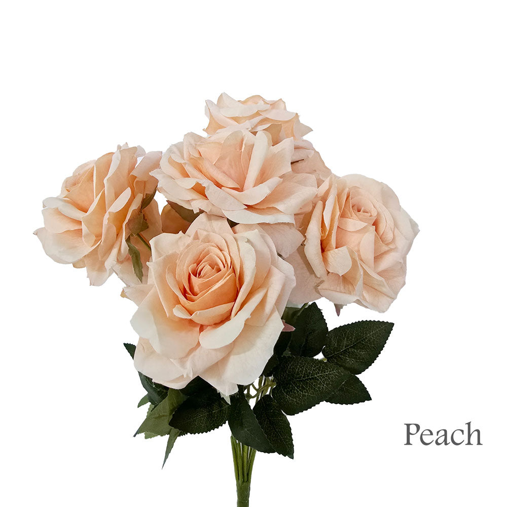 Faux Silk Artificial 9 Heads Diamond Cut Rose Flower #FF114