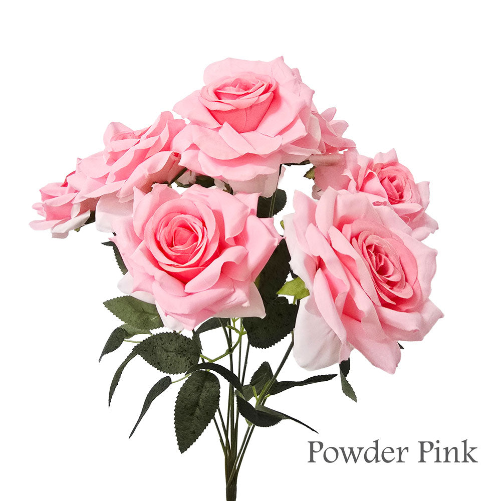 Faux Silk Artificial 9 Heads Diamond Cut Rose Flower #FF114