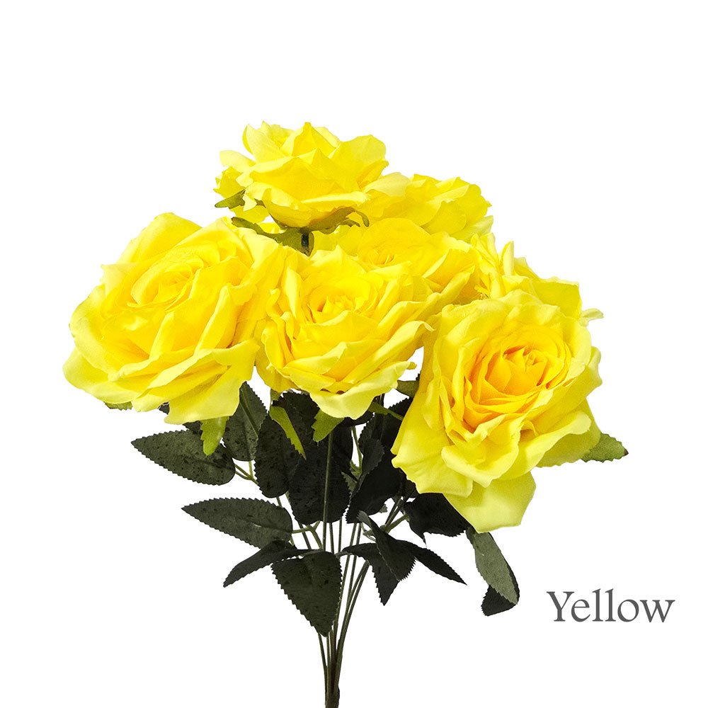 Faux Silk Artificial 9 Heads Diamond Cut Rose Flower #FF114
