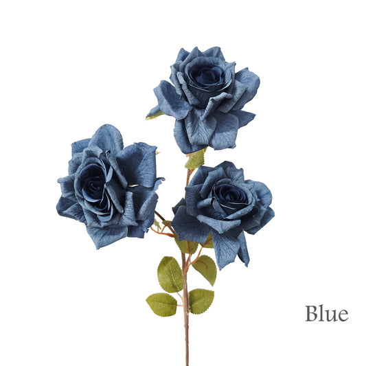 Faux Silk Artificial 3 Heads Diamond Cut Rose Flower #FF207