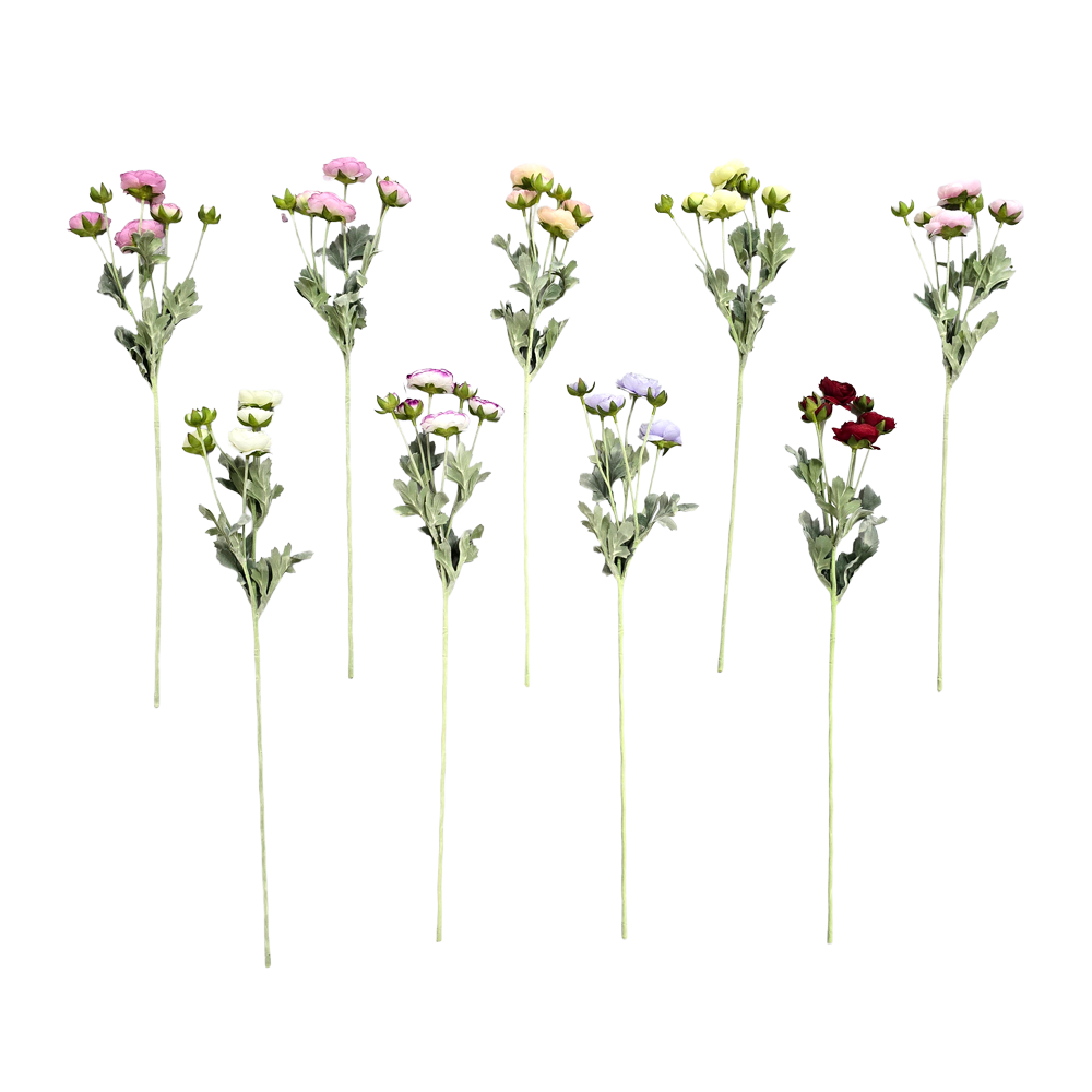Faux 6 Heads Ranunculus Spray #FF236