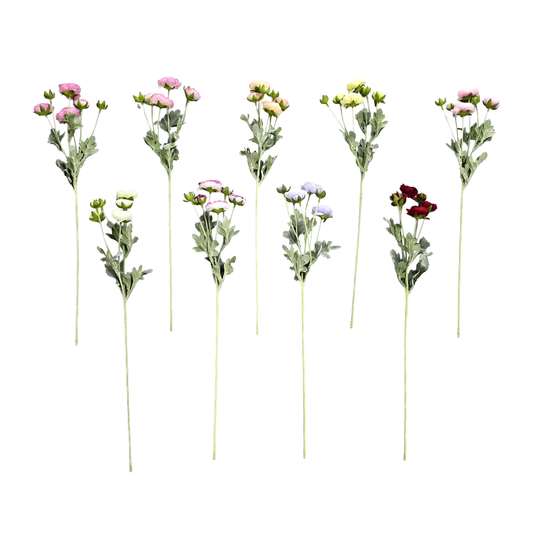 Faux 6 Heads Ranunculus Spray #FF236