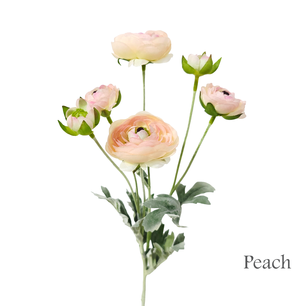 Faux 6 Heads Ranunculus Spray #FF236
