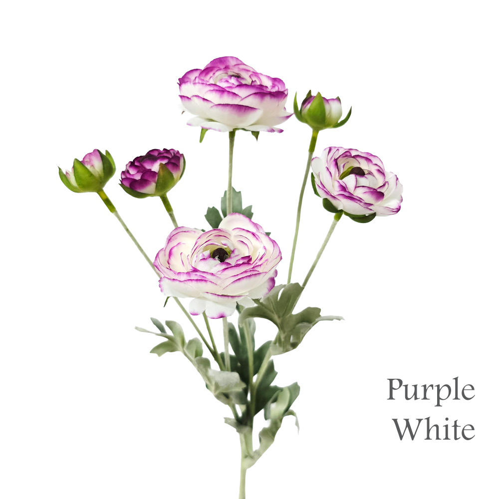 Faux 6 Heads Ranunculus Spray #FF236