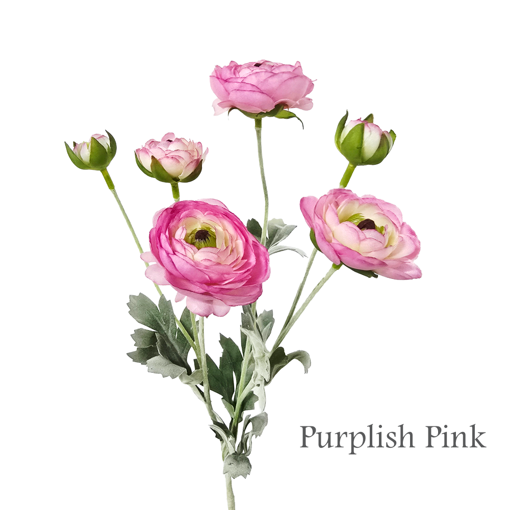 Faux 6 Heads Ranunculus Spray #FF236