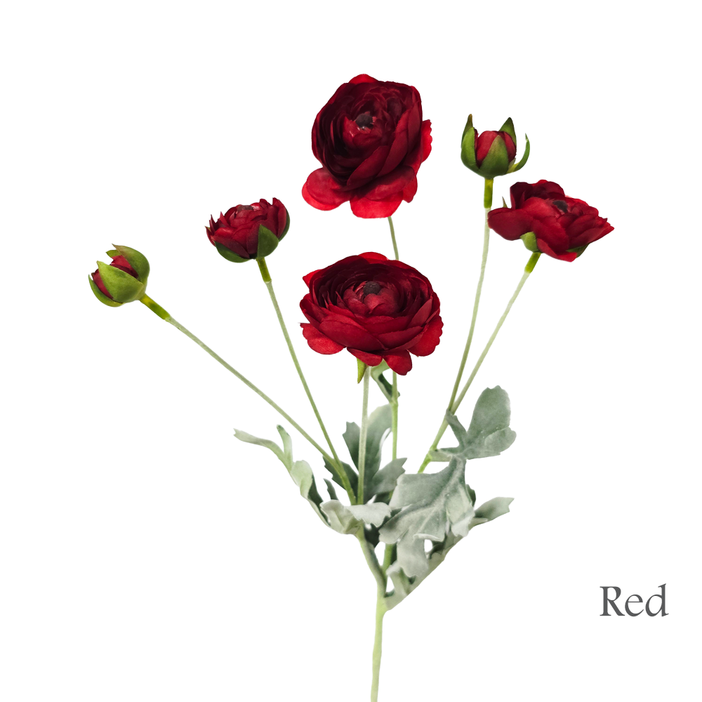 Faux 6 Heads Ranunculus Spray #FF236