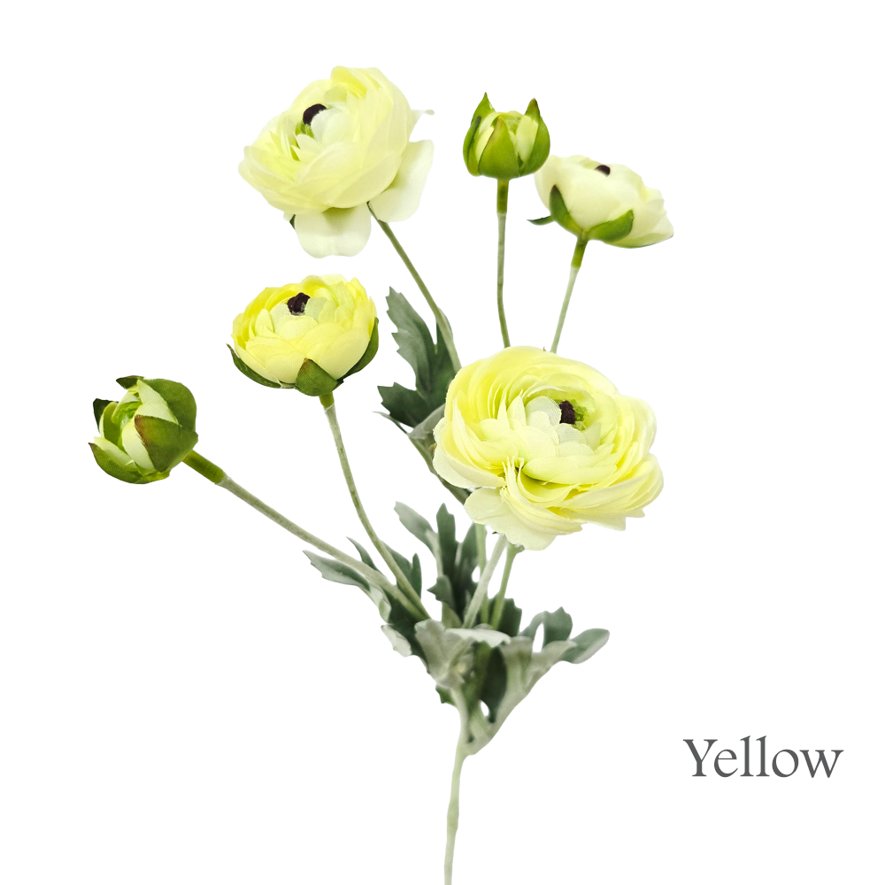 Faux 6 Heads Ranunculus Spray #FF236