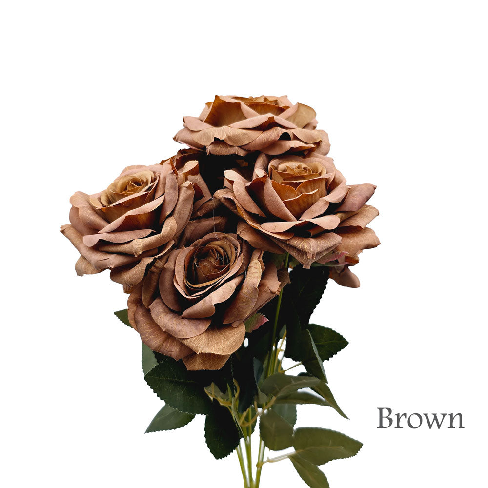 Faux Silk Artificial 9 Heads Diamond Cut Rose Flower #FF114