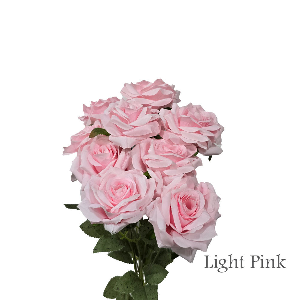 Faux Silk Artificial 9 Heads Diamond Cut Rose Flower #FF114