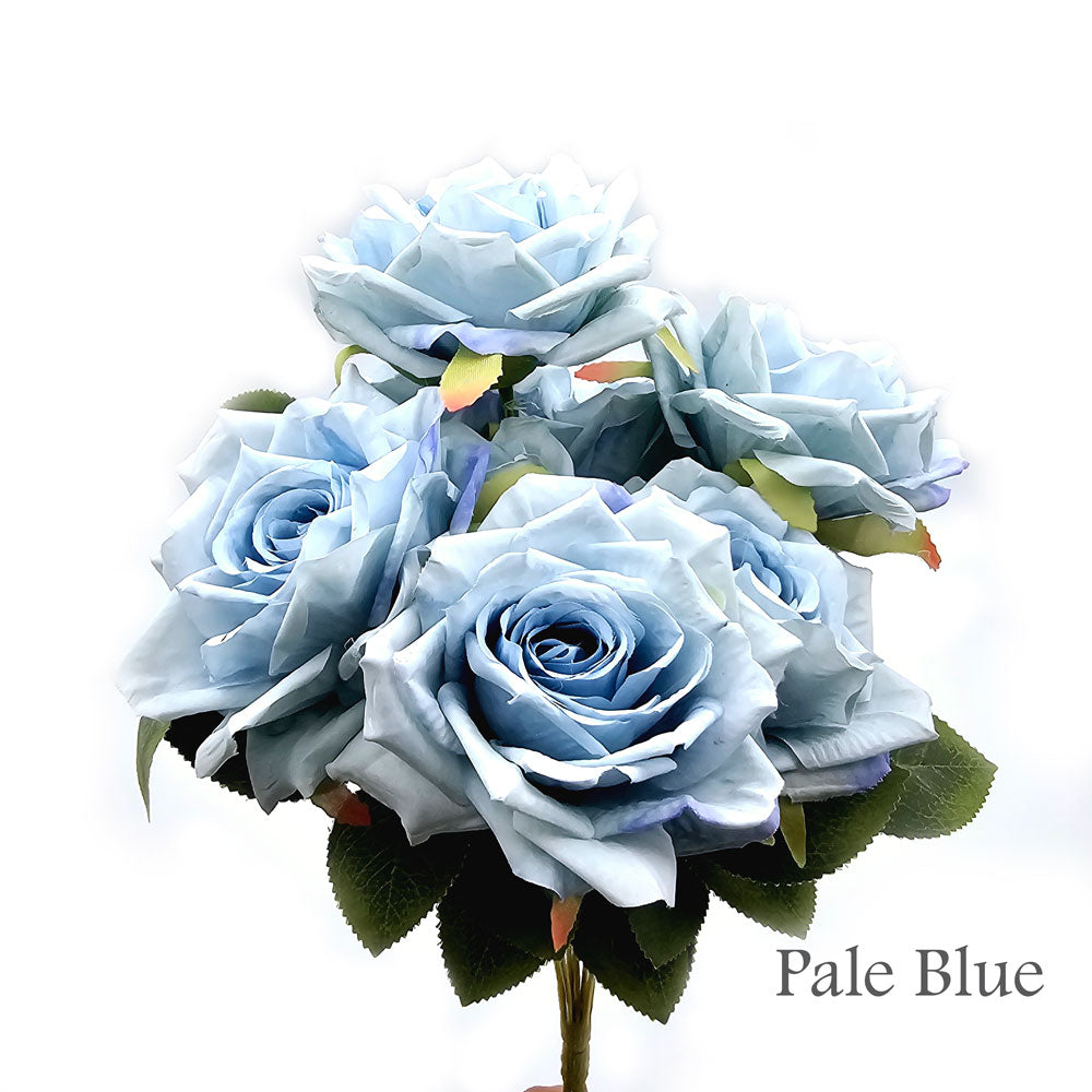 Faux Silk Artificial 9 Heads Diamond Cut Rose Flower #FF114