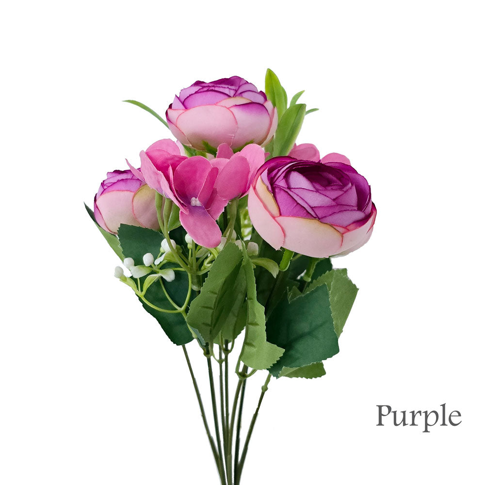 Faux 5 Heads Ranunculus Flower #FM2