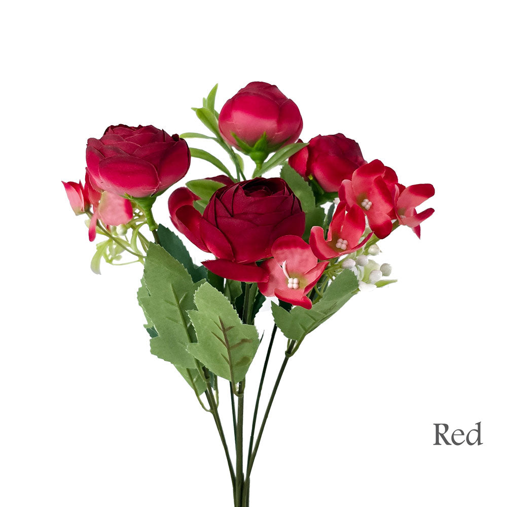 Faux 5 Heads Ranunculus Flower #FM2