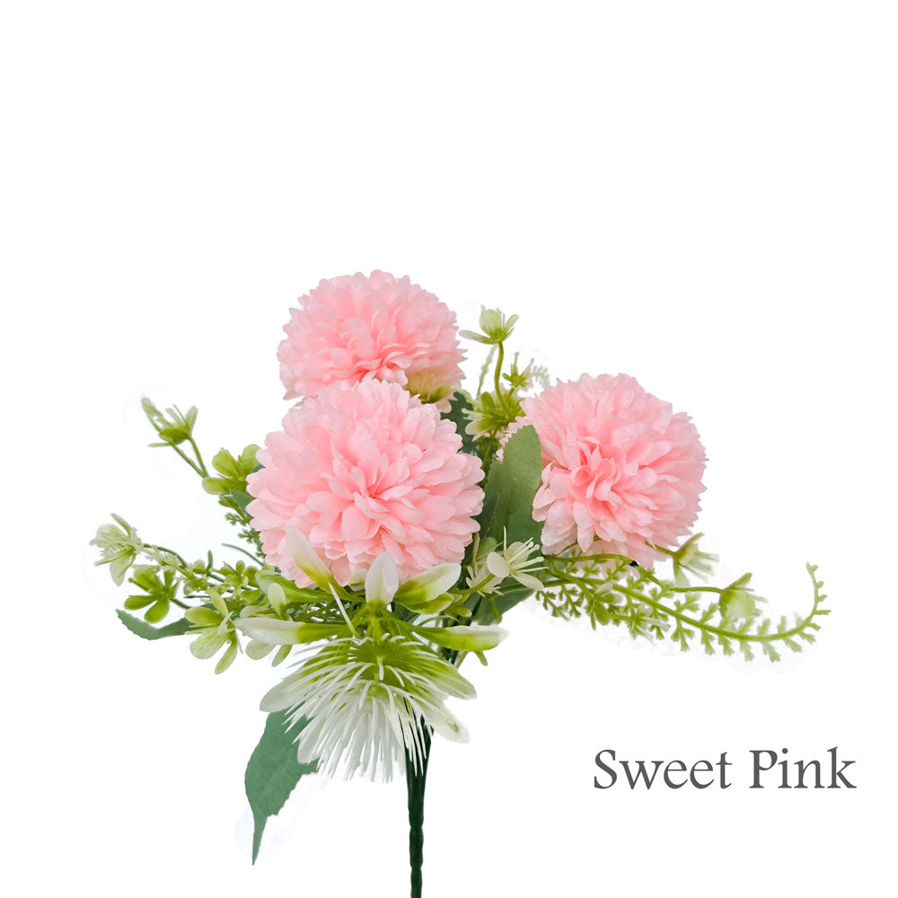 Faux 4 Heads Pom Pom Flower #FM24