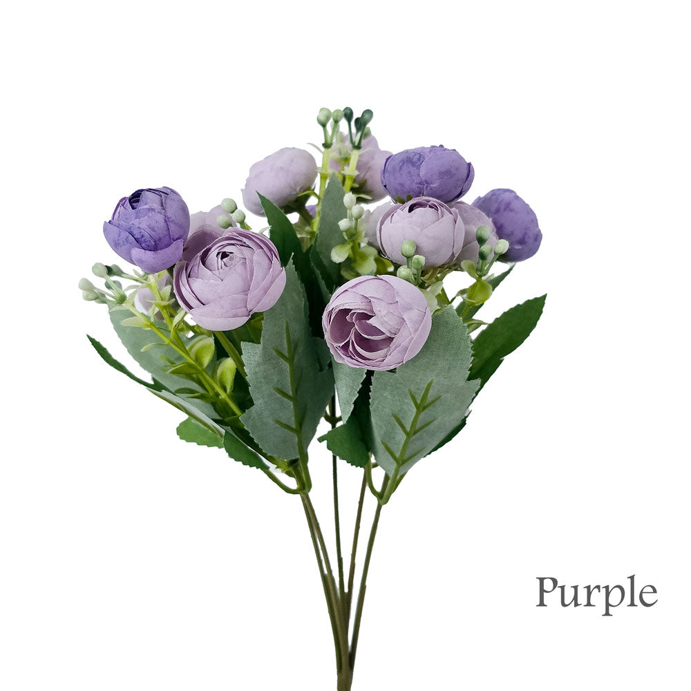 Faux Small 15 Heads Ranunculus Flower #FM3