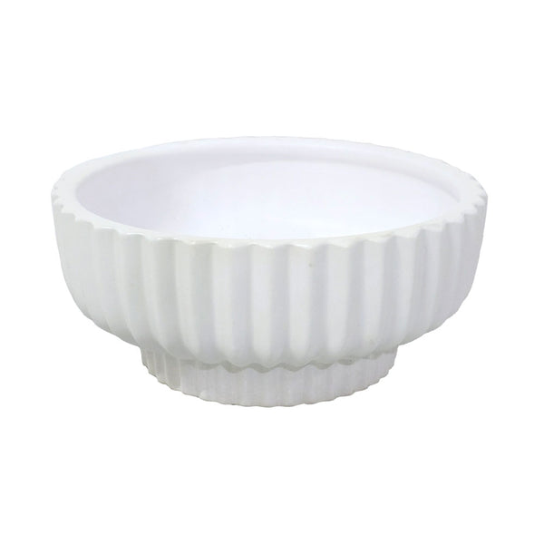 Big White Ribbed Flower Pot #V140 – Lee Flora Wholesale
