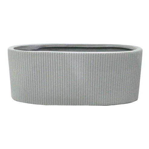 Grey Ribbed Oval Flower Pot #V142 – Lee Flora Wholesale