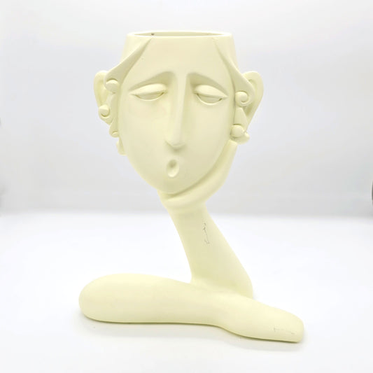 Ceramic Woman Face Flower Vase #V14