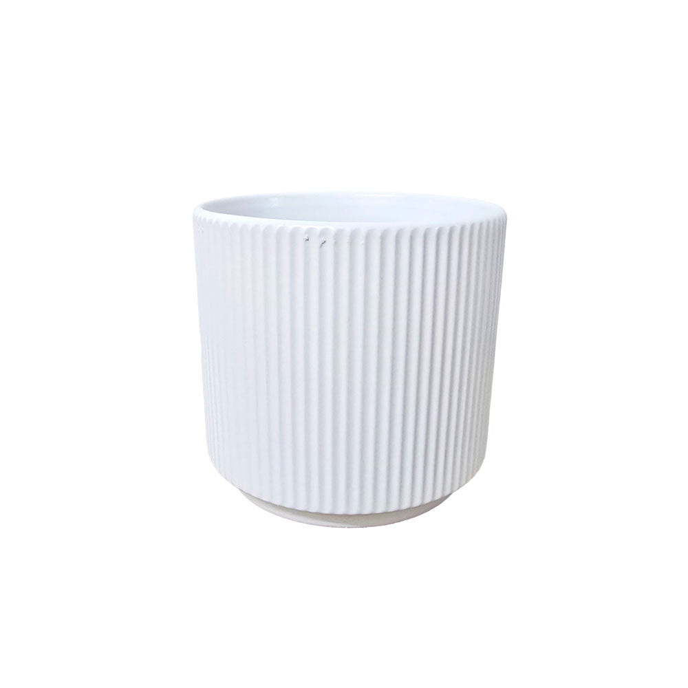Ribbed Ceramic Flower Vase #V159