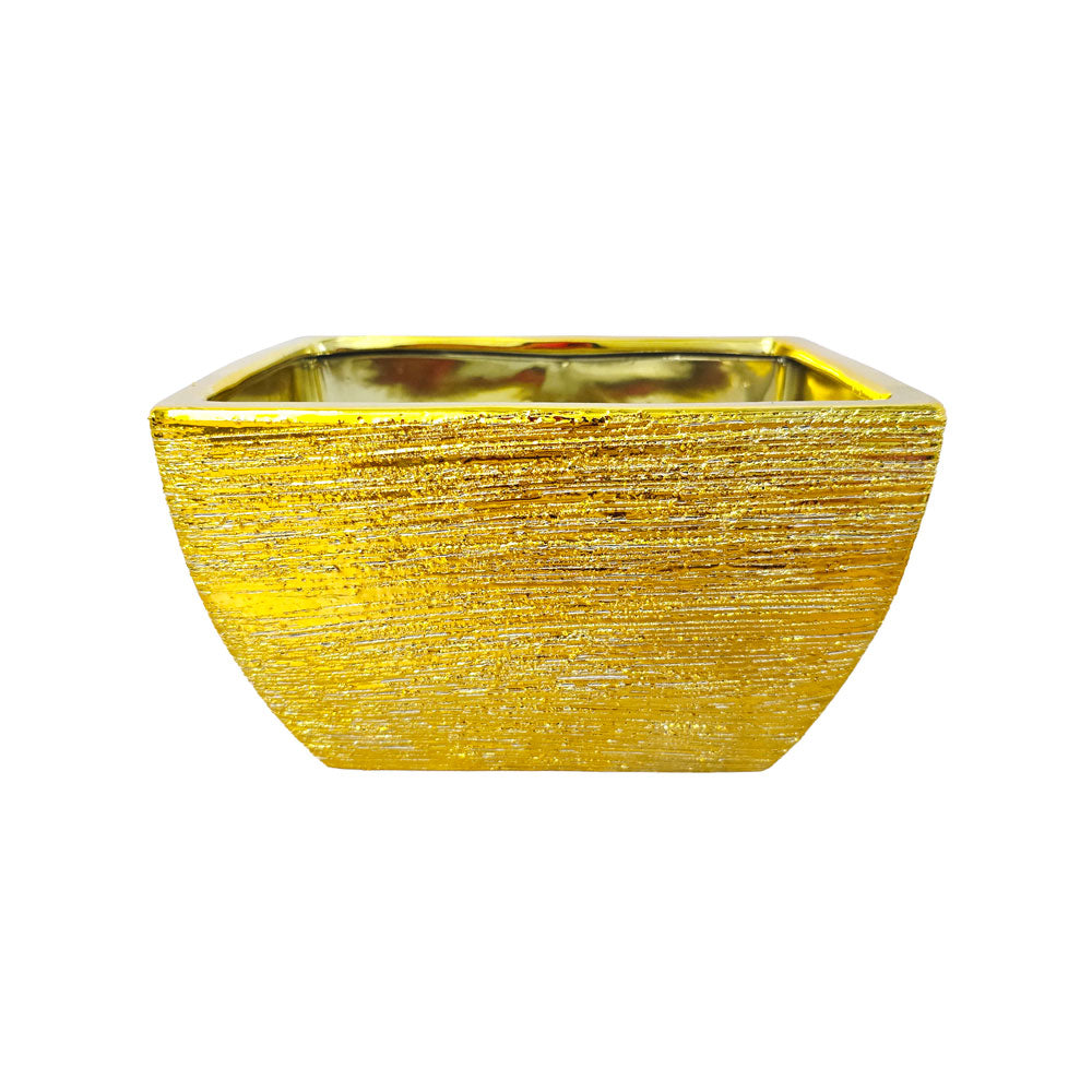 Metallic Rectangle Flower Pot #V161