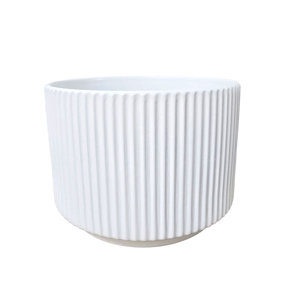 Big Round Ribbed Ceramic Pot #V166