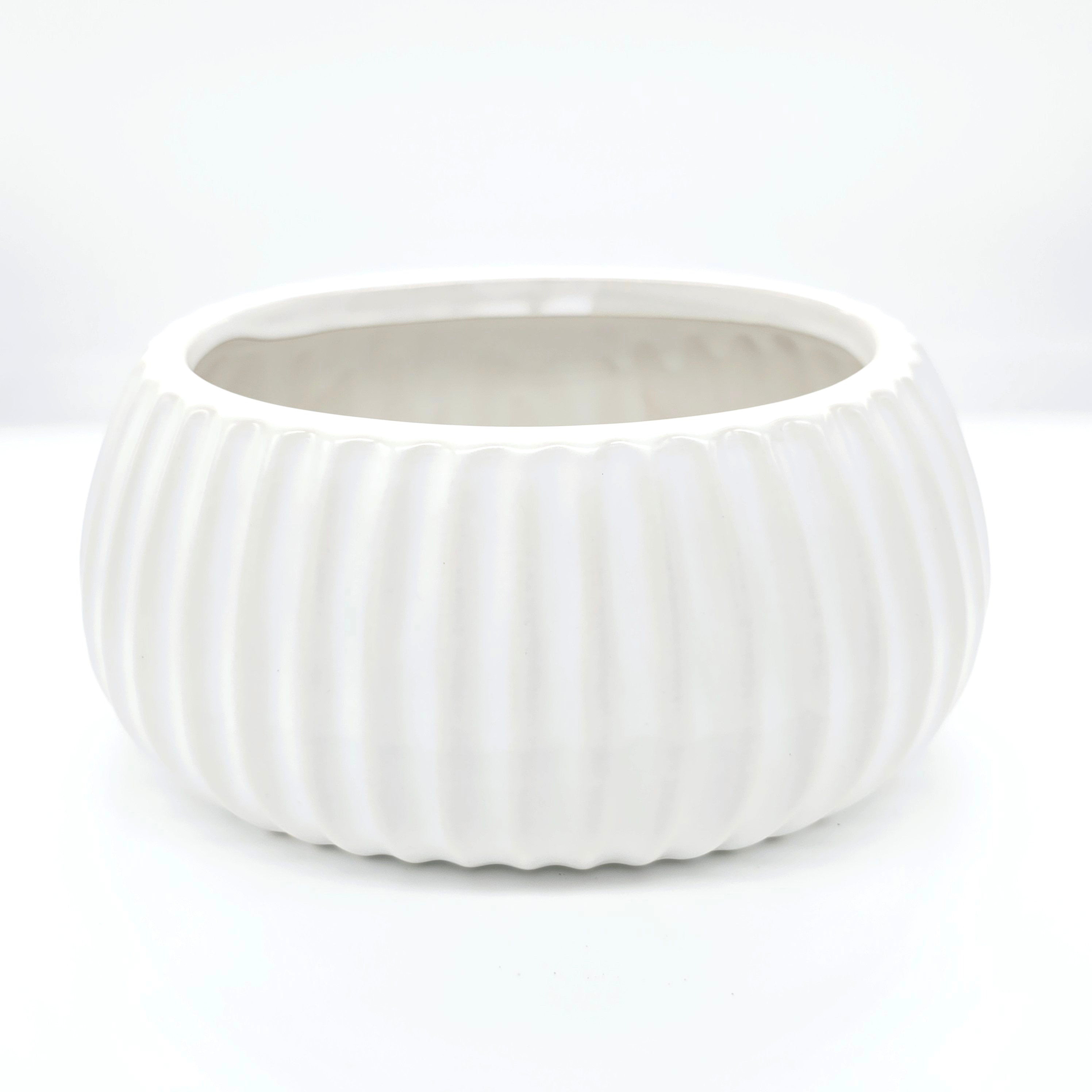 Textured Ribbed Ceramic Pot Ceramic Ribbed Bowl Pot #V21 – Lee Flora Wholesale