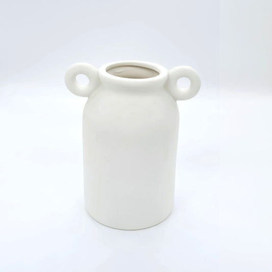 Ceramic Flower Vase With Side Rings Handles #V61