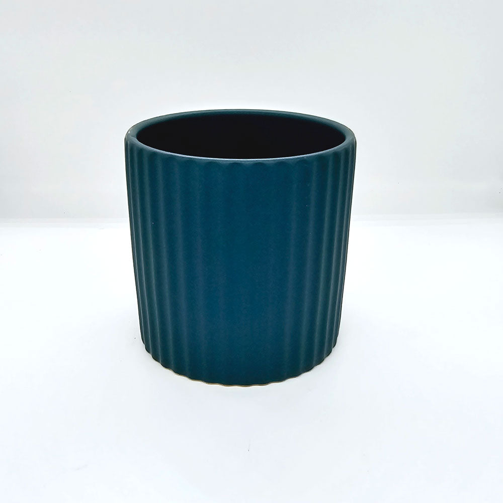 Ribbed Ceramic Pot #V9